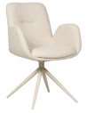 ALEX Spisebordsstol med drejfod i bouclé H86 cm - Beige/Meleret taupe