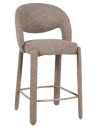 JUNE Barstol i stål og bouclé H100 cm - Beige/Meleret brun