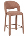 JUNE Barstol i stål og bouclé H100 cm - Terracotta/Meleret terracotta