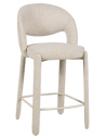JUNE Barstol i stål og bouclé H100 cm - Beige/Meleret taupe