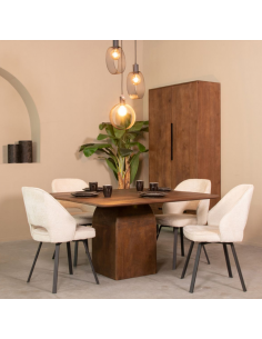 firkantet firekantet kvadratisk spisebord træ moderne design rustikt 2