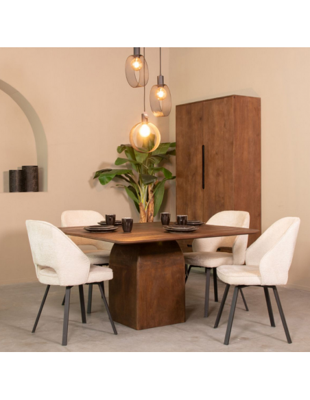 firkantet firekantet kvadratisk spisebord træ moderne design rustikt