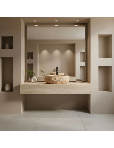 håndvask vask bordmonteret bordplade keramik badeværelse sten