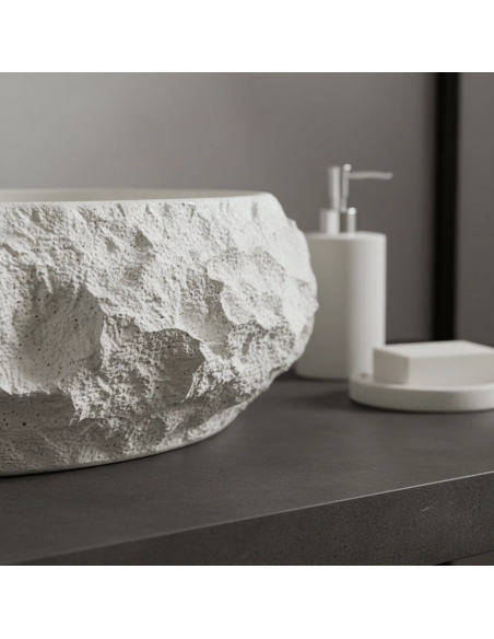 håndvask vask bordmonteret bordplade keramik badeværelse sten