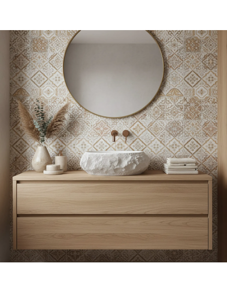 håndvask vask bordmonteret bordplade keramik badeværelse sten