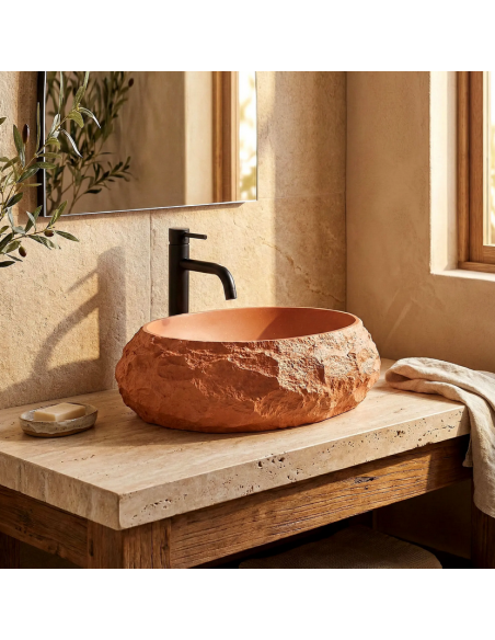 håndvask vask bordmonteret bordplade keramik badeværelse sten