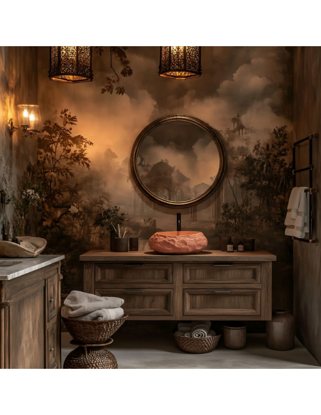 håndvask vask bordmonteret bordplade keramik badeværelse sten