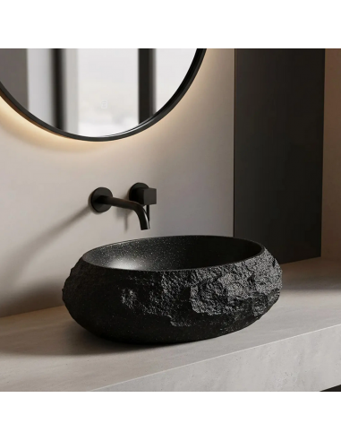 håndvask vask bordmonteret bordplade keramik badeværelse sten