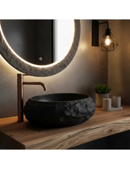 håndvask vask bordmonteret bordplade keramik badeværelse sten