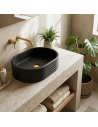 NICOLE Bordmonteret oval håndvask i stenkomposit 50 x 36 cm - Sort