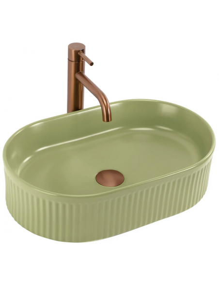 oval håndvask vask bordmonteret bordplade keramik badeværelse