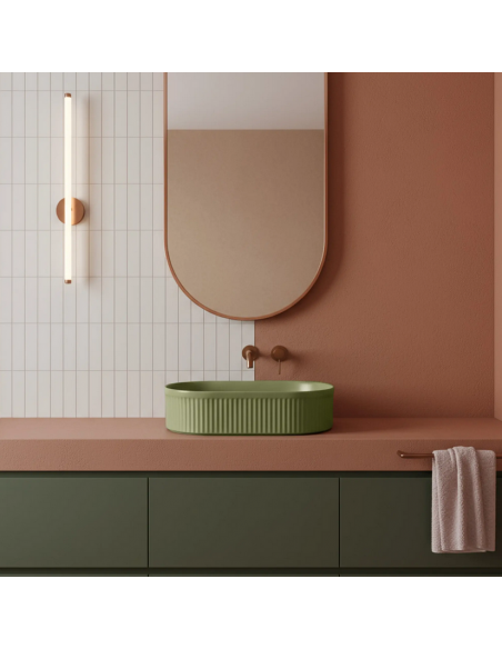 oval håndvask vask bordmonteret bordplade keramik badeværelse