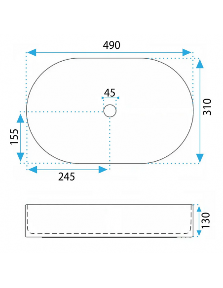 oval håndvask vask bordmonteret bordplade keramik badeværelse