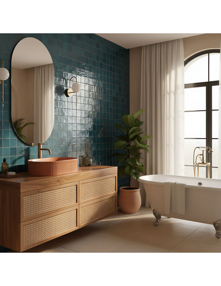 oval håndvask vask bordmonteret bordplade keramik badeværelse