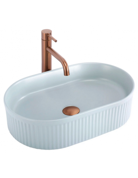oval håndvask vask bordmonteret bordplade keramik badeværelse