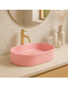 Bordmonteret oval håndvask i keramik 49 x 31 cm - Mat bubblegum