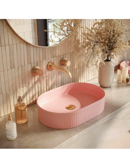 oval håndvask vask bordmonteret bordplade keramik badeværelse