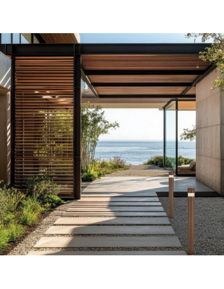 Bedlampe led udendørslamper moderne design stående grå lav havelamper