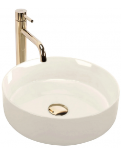 rund håndvask vask bordmonteret bordplade keramik badeværelse