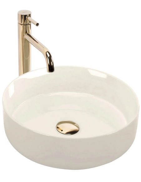 rund håndvask vask bordmonteret bordplade keramik badeværelse