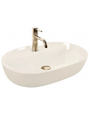 Bordmonteret oval håndvask i keramik 61 x 41 cm - Blank ecru