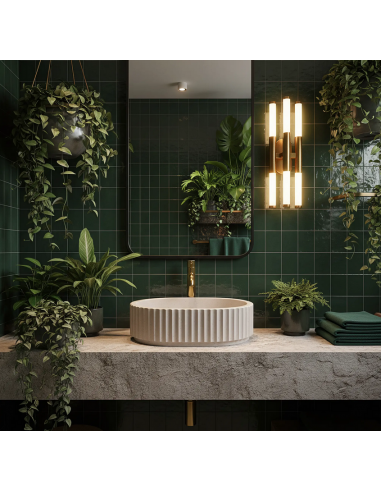 håndvask vask bordmonteret bordplade keramik badeværelse sten