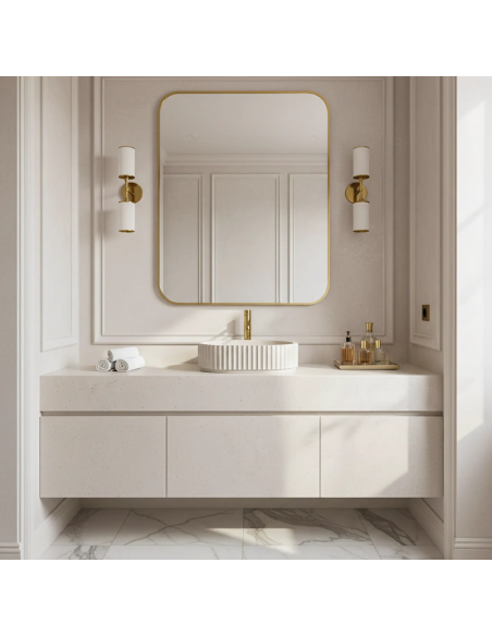 håndvask vask bordmonteret bordplade keramik badeværelse sten