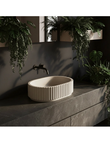 håndvask vask bordmonteret bordplade keramik badeværelse sten