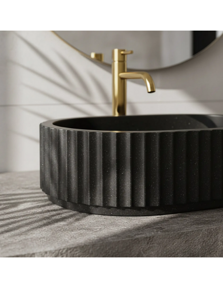 håndvask vask bordmonteret bordplade keramik badeværelse sten