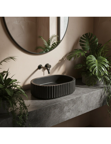 håndvask vask bordmonteret bordplade keramik badeværelse sten