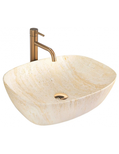 håndvask vask bordmonteret bordplade keramik badeværelse marmor travertin sten