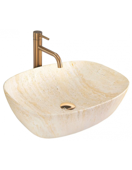 håndvask vask bordmonteret bordplade keramik badeværelse marmor travertin sten