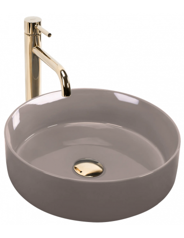 rund håndvask vask bordmonteret bordplade keramik badeværelse