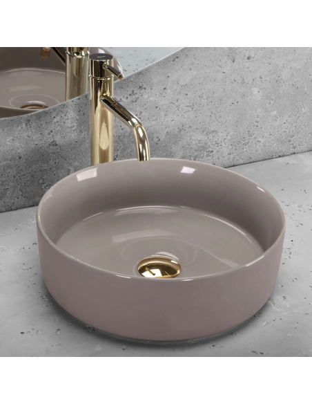 rund håndvask vask bordmonteret bordplade keramik badeværelse