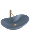 Bordmonteret oval håndvask i keramik 61,5 x 35,5 cm - Mat blåbær