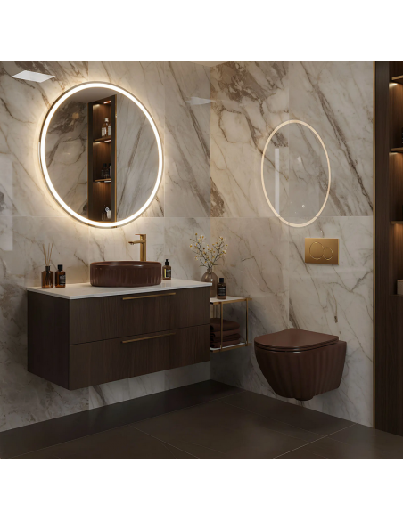 rund håndvask vask bordmonteret bordplade keramik badeværelse