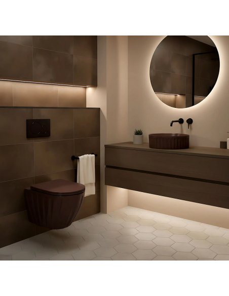 rund håndvask vask bordmonteret bordplade keramik badeværelse