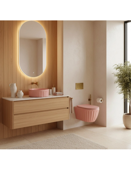 rund håndvask vask bordmonteret bordplade keramik badeværelse