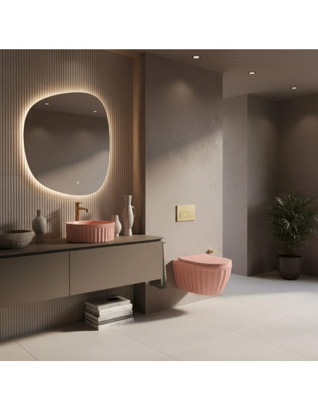 rund håndvask vask bordmonteret bordplade keramik badeværelse