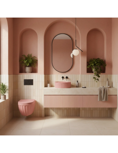 rund håndvask vask bordmonteret bordplade keramik badeværelse 2