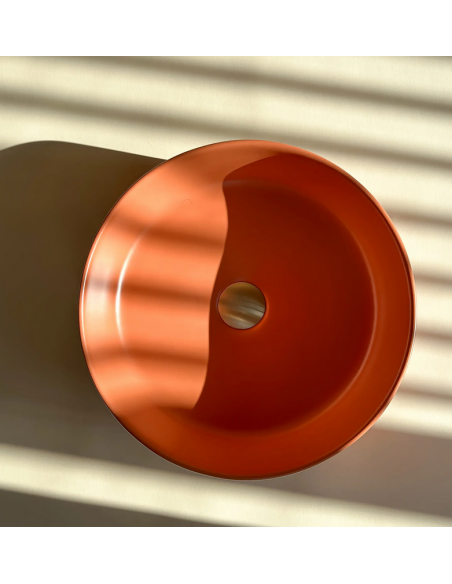 rund håndvask vask bordmonteret bordplade keramik badeværelse