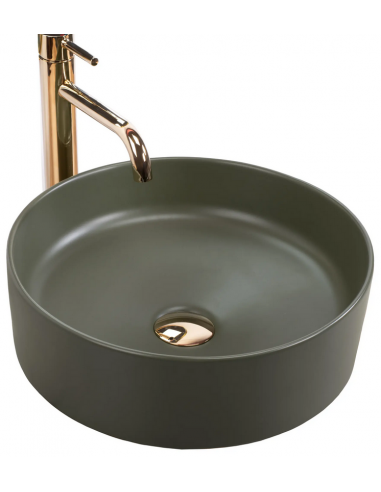 rund håndvask vask bordmonteret bordplade keramik badeværelse