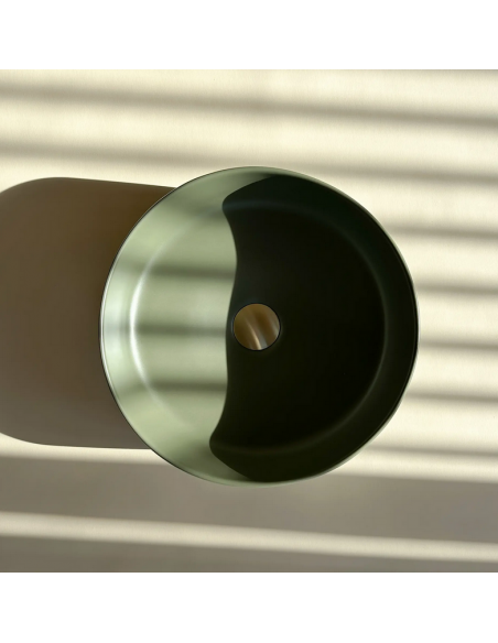 rund håndvask vask bordmonteret bordplade keramik badeværelse