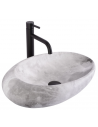 Bordmonteret oval håndvask i keramik 49 x 31 cm - Lysegrå marmor
