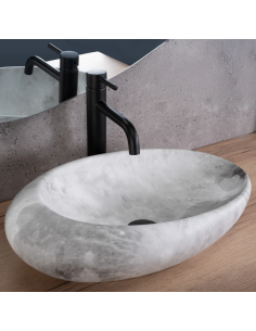 håndvask vask bordmonteret bordplade keramik badeværelse marmor 2