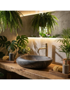 håndvask vask bordmonteret bordplade keramik badeværelse marmor 2