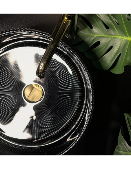 rund håndvask vask bordmonteret bordplade badeværelse sort glas