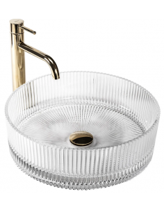 rund håndvask vask bordmonteret bordplade badeværelse glas 2