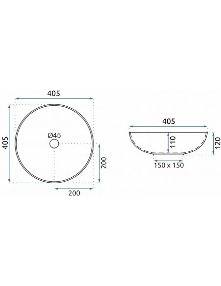 rund håndvask vask bordmonteret bordplade keramik badeværelse marmor sort