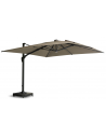 PALMA Parasol 3,5 x 3,5 meter i aluminium og olefin m/cover, lys og fod - Antracit/Beige